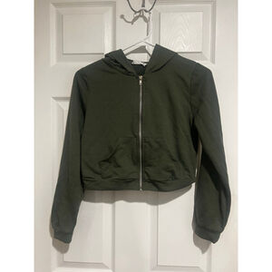 NWOT Beautees Grey Full-zip hooded Sweatshirt Jacket Sz. L-14